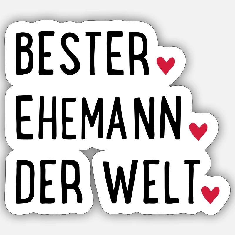 Bester Ehemann der Welt - Sticker Größe S (10 x 10 cm) - Mattweiß
