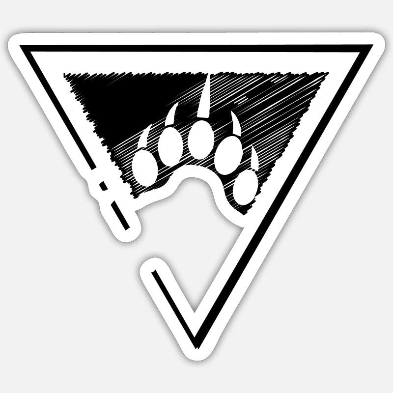 BÄRENPFOTE - DREIECK - Sticker Größe S (10 x 10 cm) - Mattweiß