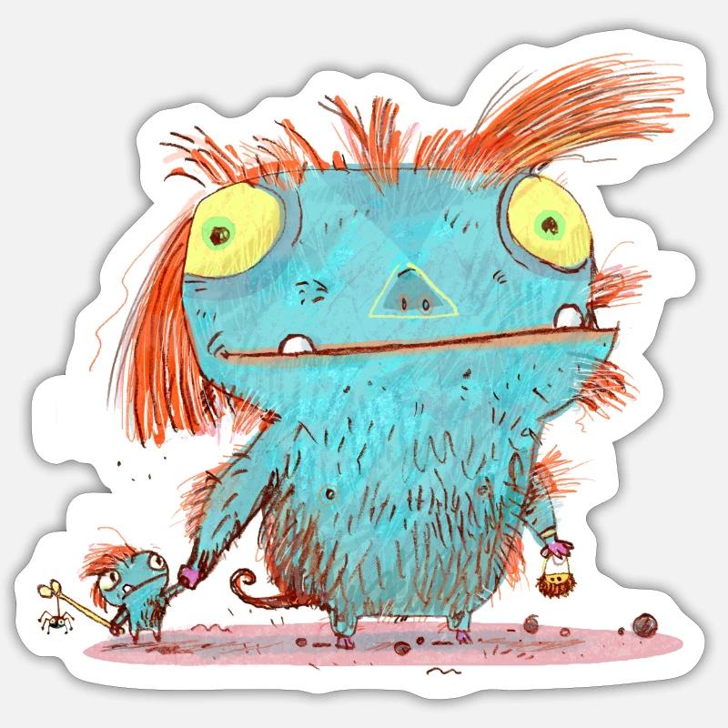 Monster Mamma - Sticker Größe S (10 x 10 cm) - Mattweiß