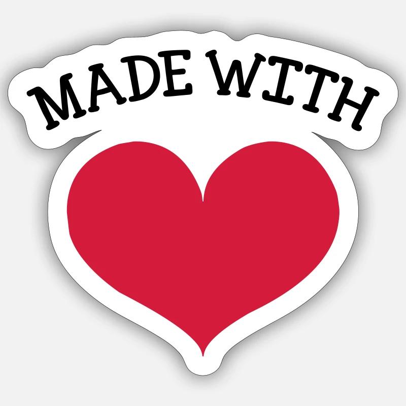 made with love - Sticker Größe S (10 x 10 cm) - Mattweiß