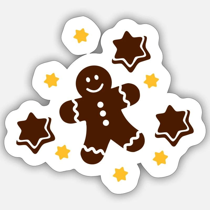 Lebkuchen - Sticker Größe S (10 x 10 cm) - Mattweiß