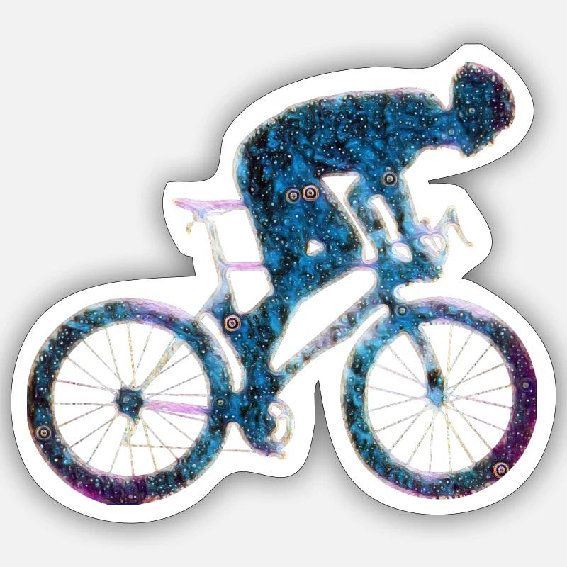 Silhouette de vélo de route - Sticker taille S (10 x 10 cm) - blanc mat