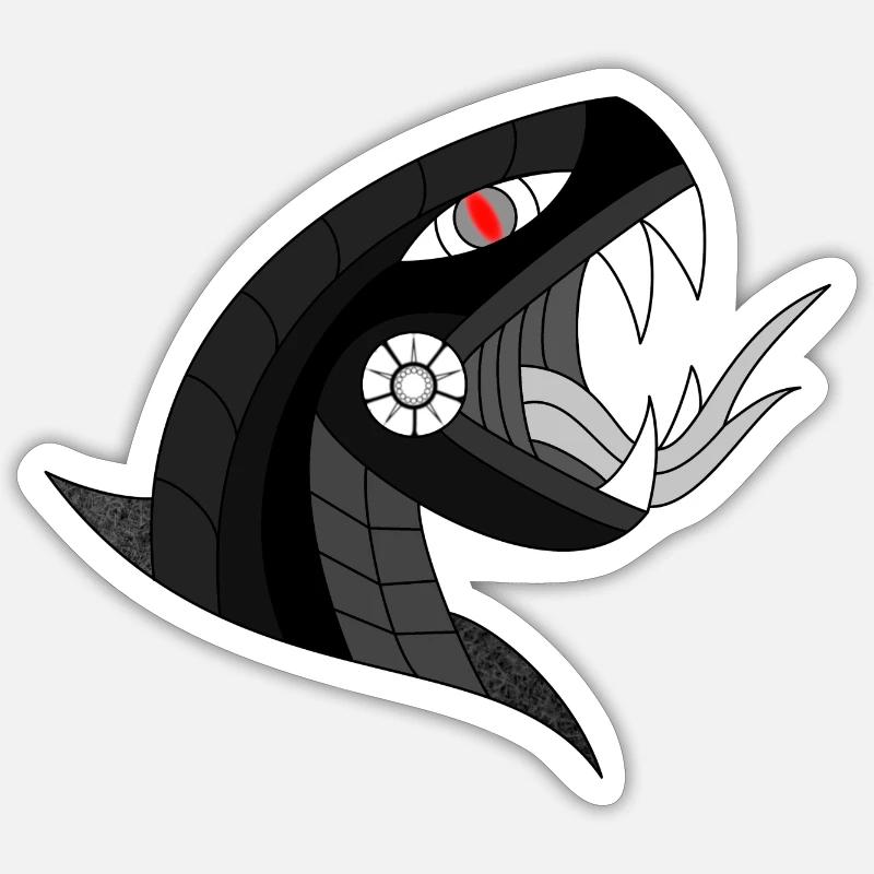 Dunkle Schlange - Sticker Größe S (10 x 10 cm) - Mattweiß