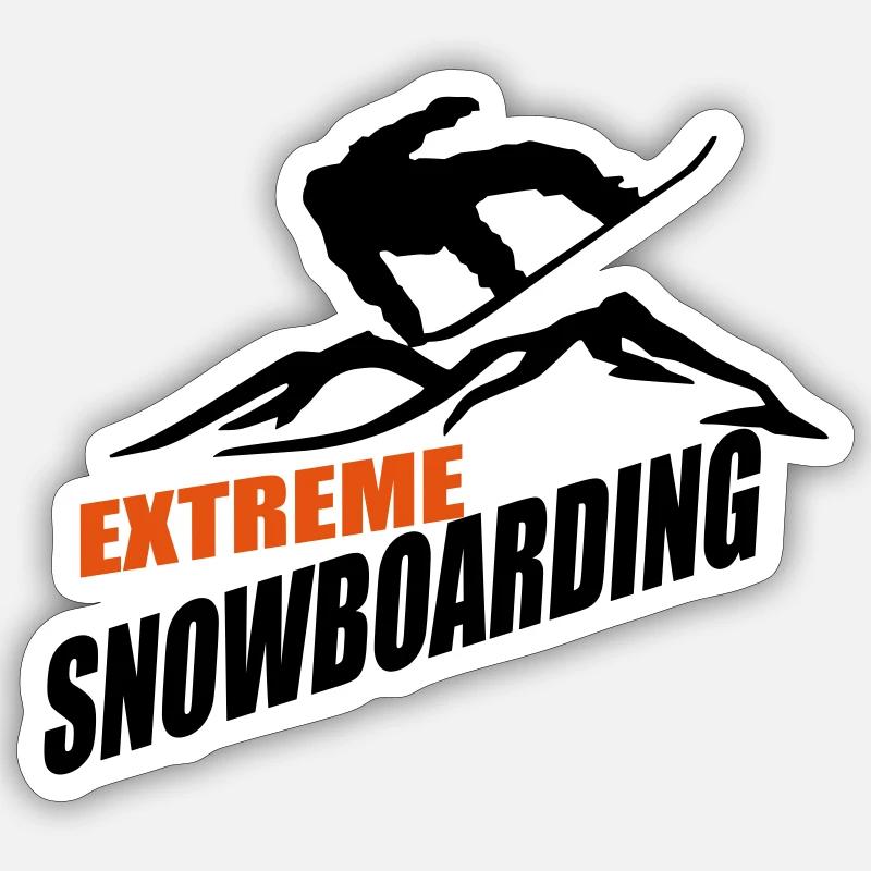 Snowboard - Sticker taille S (10 x 10 cm) - blanc mat
