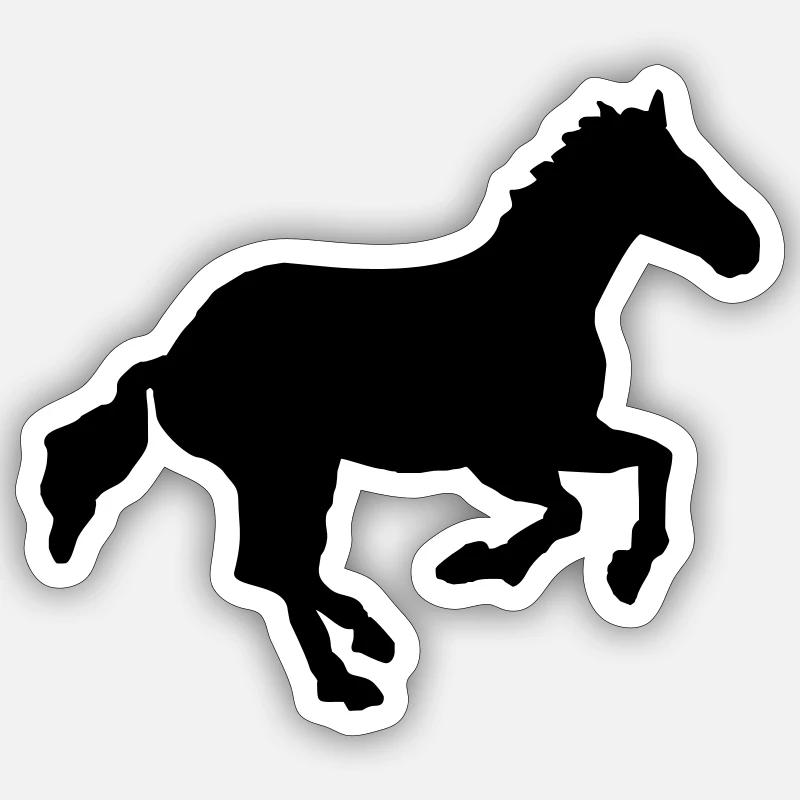 wildpferd - Sticker Größe S (10 x 10 cm) - Mattweiß