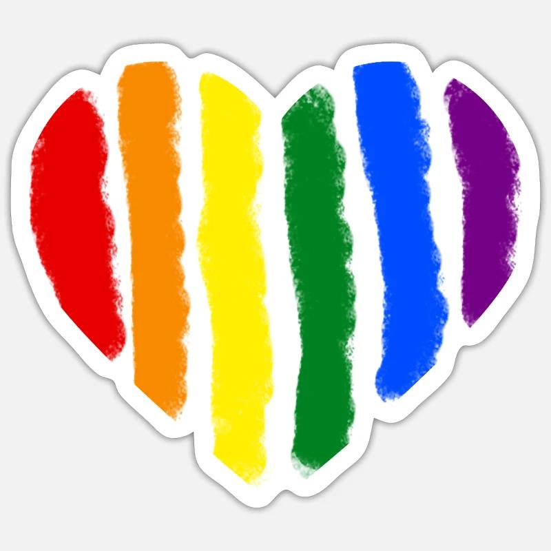 Rainbow Heart Sticker size S (10 x 10 cm)