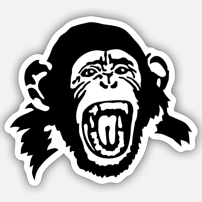 monkey - Sticker size S (10 x 10 cm) - white matte