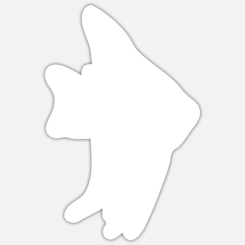 Poisson scalaire | Cichlidés - Aquaristique - Sticker taille S (10 x 10 cm) - blanc mat