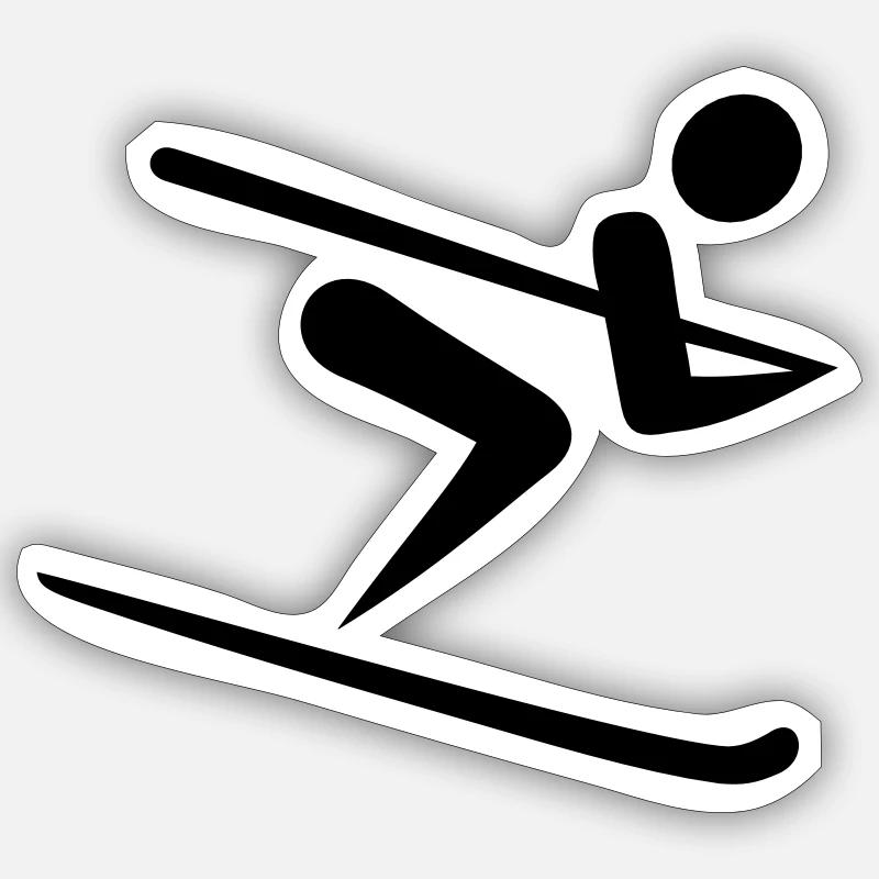 Skiing - Sticker size S (10 x 10 cm) - white matte
