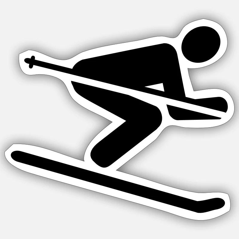 Ski - Sticker size S (10 x 10 cm) - white matte