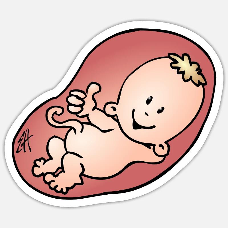 Enceinte - grossesse - Sticker taille S (10 x 10 cm) - blanc mat