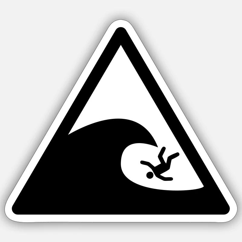 Tsunami, Unfall - Sticker Größe S (10 x 10 cm) - Mattweiß