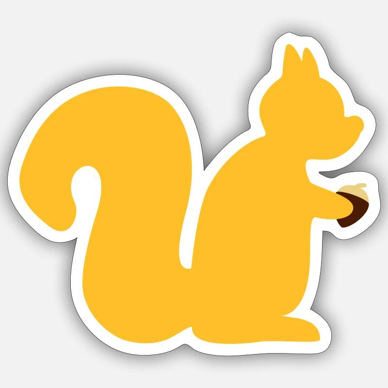 Eichhörnchen mit Nuss Sticker Größe S (10 x 10 cm)
