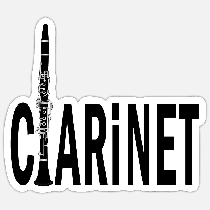 Clarinet Text Sticker size S (10 x 10 cm)