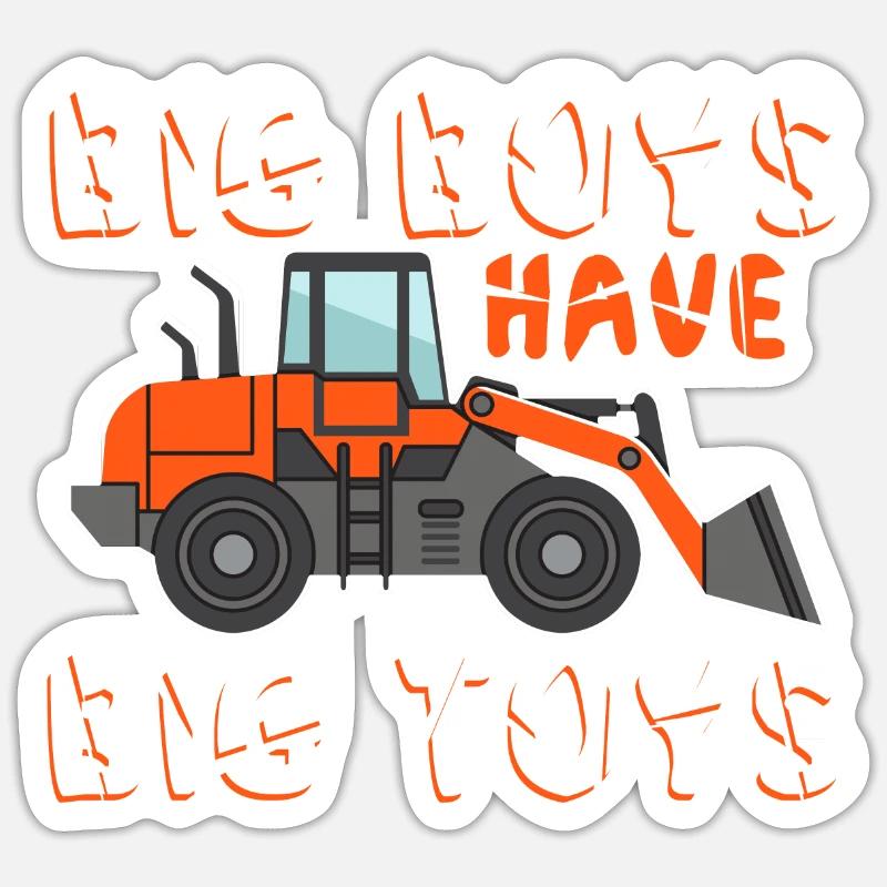 Bagger Baustelle Jungs Schaufelbagger Baggerfahrer Sticker Größe S (10 x 10 cm)