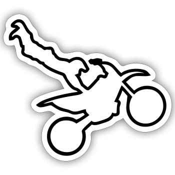 Motorrad Cross Freestyle Moto Trace - Sticker Größe S (10 x 10 cm) - Mattweiß - Vorne
