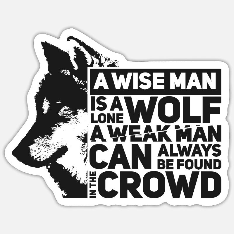 Loup solitaire Sticker taille S (10 x 10 cm)