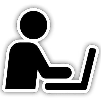 Computer - Sticker size S (10 x 10 cm) - white matte - Front