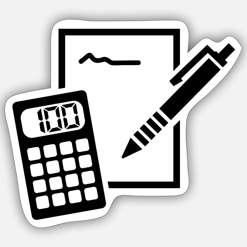 Taschenrechner - Sticker Größe S (10 x 10 cm) - Mattweiß