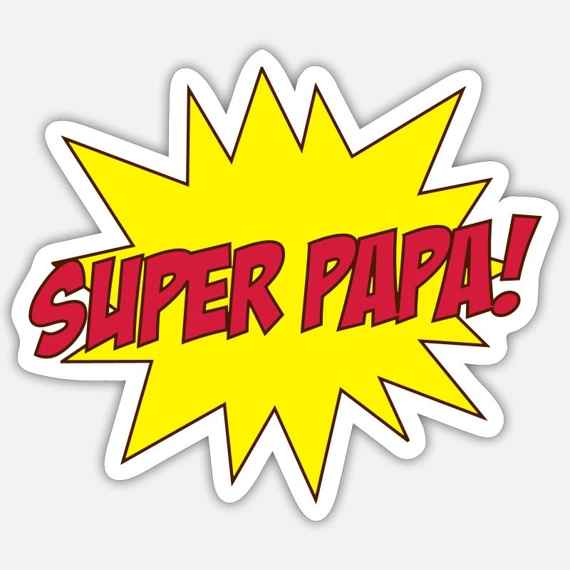 Super Papa ! - Sticker size S (10 x 10 cm) - white matte