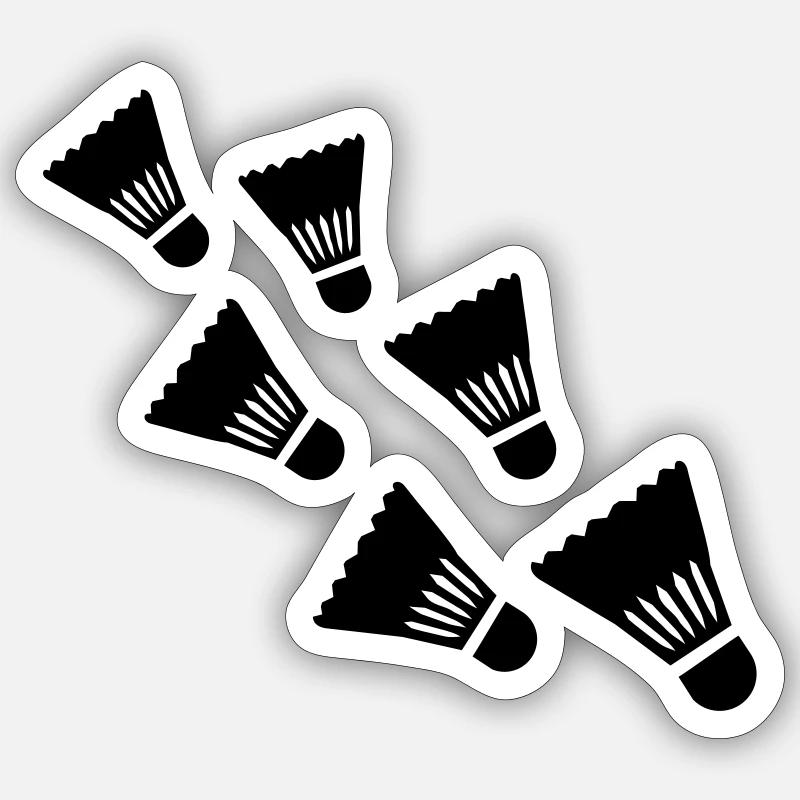 Badminton - Sticker taille S (10 x 10 cm) - blanc mat