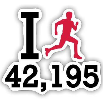 Marathon - Sticker taille S (10 x 10 cm) - blanc mat - Devant