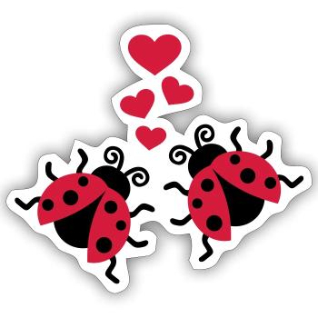 Ladybug - Sticker size S (10 x 10 cm) - white matte - Front