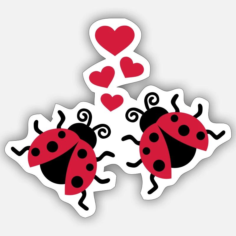 Coccinelle - Sticker taille S (10 x 10 cm) - blanc mat