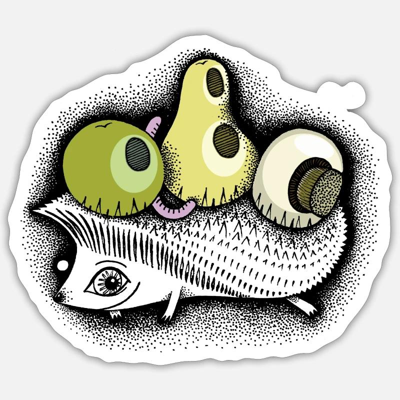 ABC-Igel Farbe transparent - Sticker Größe S (10 x 10 cm) - Mattweiß