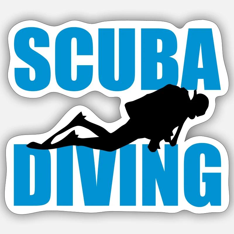 Scuba Diving - Sticker size S (10 x 10 cm) - white matte