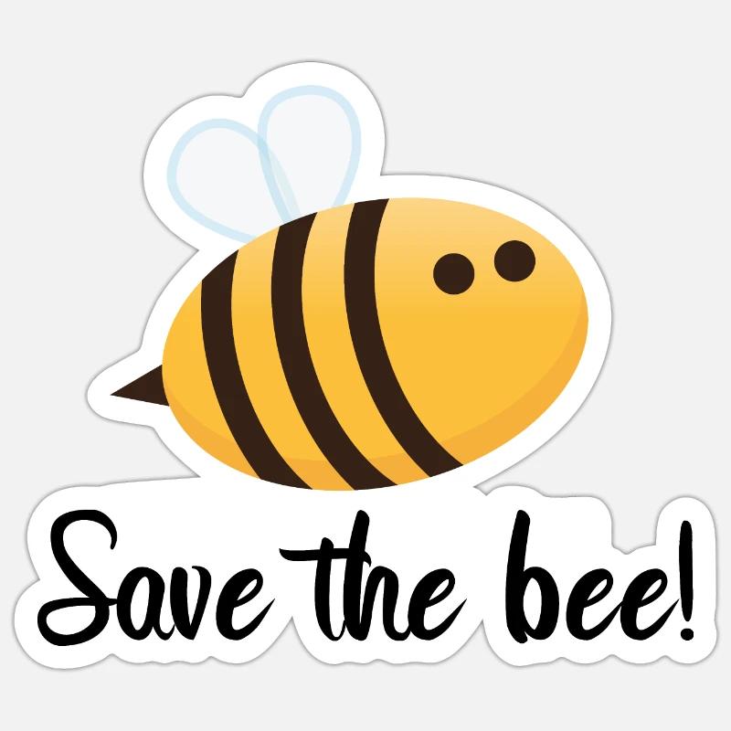 Save the bee! - Sticker size S (10 x 10 cm) - white matte