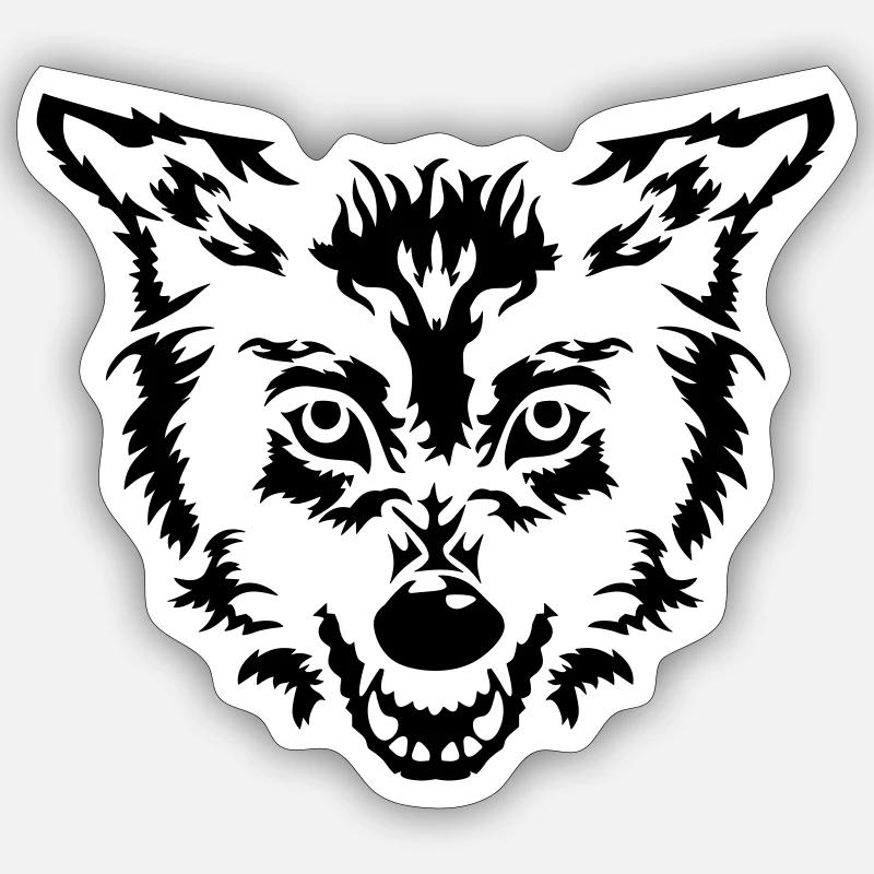 Wolf - Sticker Größe S (10 x 10 cm) - Mattweiß