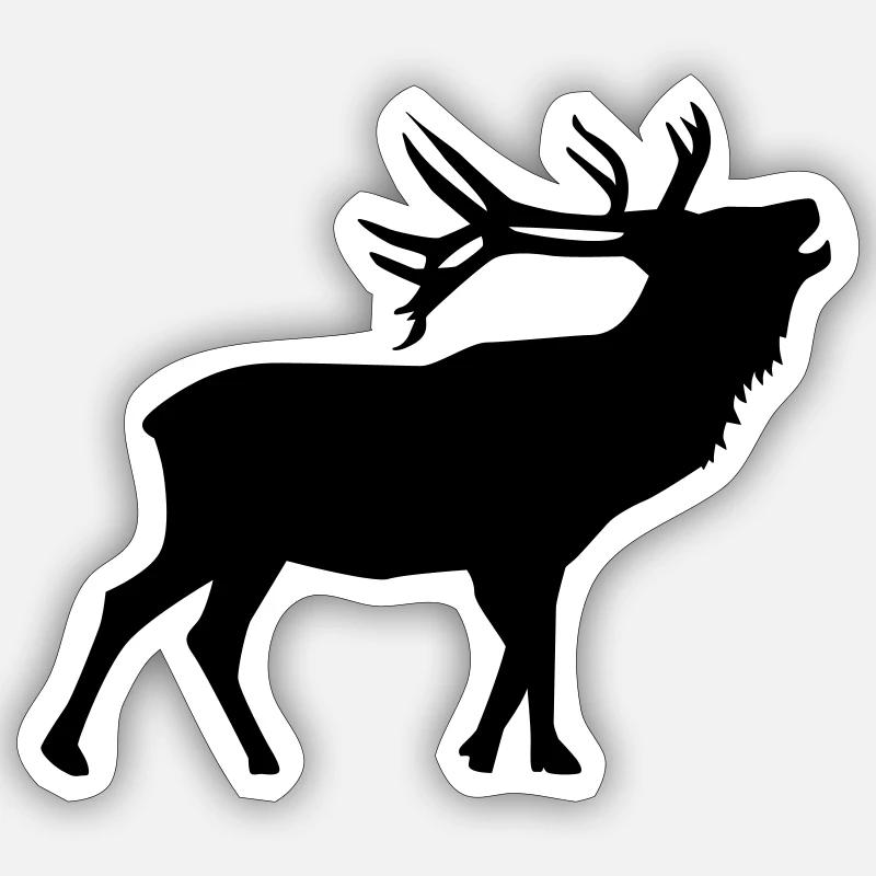 Hirsch - Sticker Größe S (10 x 10 cm) - Mattweiß