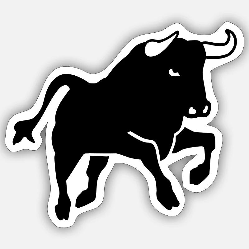 Bull - Sticker size S (10 x 10 cm) - white matte