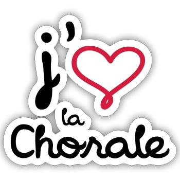 J'aime la Chorale - Sticker size S (10 x 10 cm) - white matte - Front
