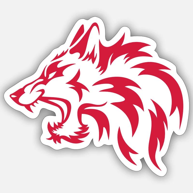 wolf head tribal 2 Sticker size S (10 x 10 cm)