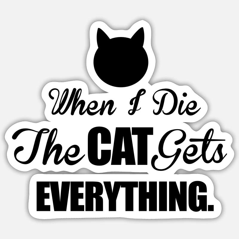 Cat - Sticker taille S (10 x 10 cm) - blanc mat