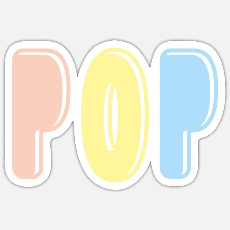 Pop - Sticker taille S (10 x 10 cm) - blanc mat
