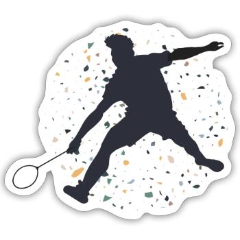 Badminton sport badminton ball game gift - Sticker size S (10 x 10 cm) - white matte - Front