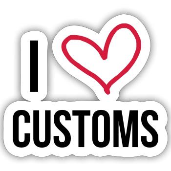 Zoll Zollbeamter Zollbeamtin Polizei Grenz customs - Sticker Größe S (10 x 10 cm) - Mattweiß - Vorne
