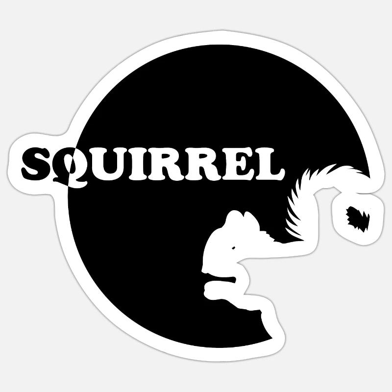 Squirrel Écureuil - Sticker taille S (10 x 10 cm) - blanc mat