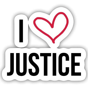 Juge / Justice / Loi / Tribunal / Magistrat - Sticker taille S (10 x 10 cm) - blanc mat - Devant