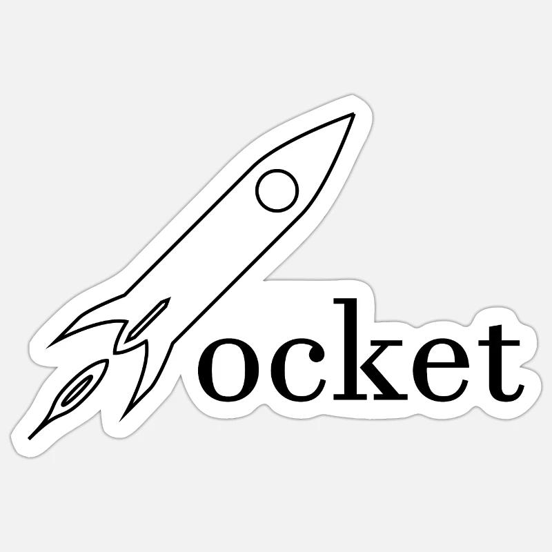 Rocket Rocket Space Sticker taille S (10 x 10 cm)