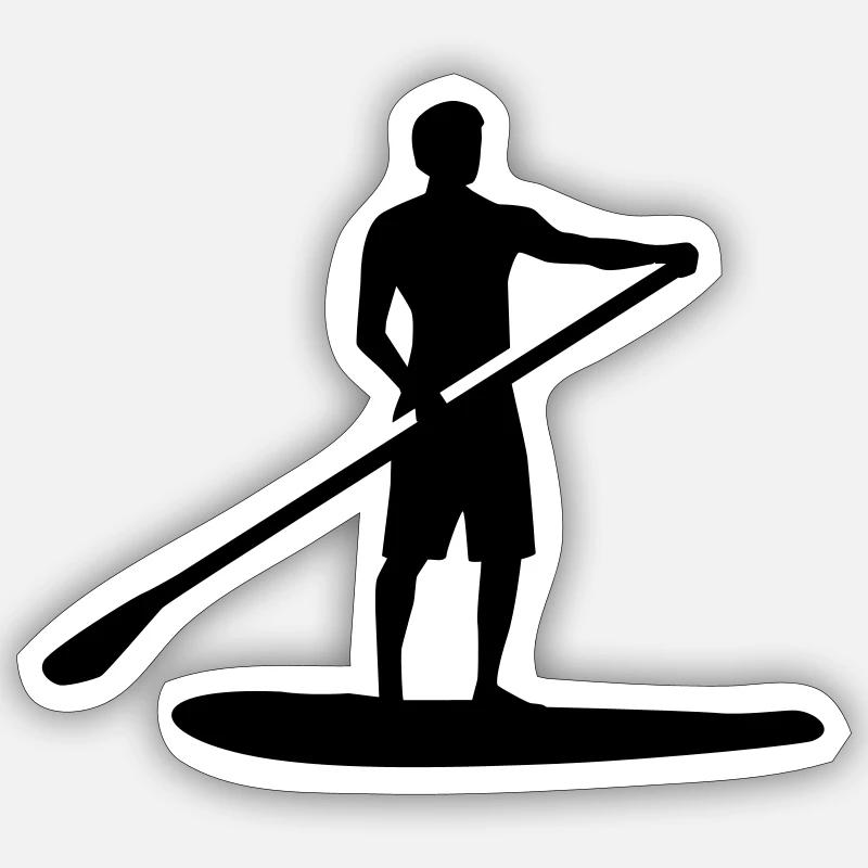 Stand up paddling - Sticker Größe S (10 x 10 cm) - Mattweiß