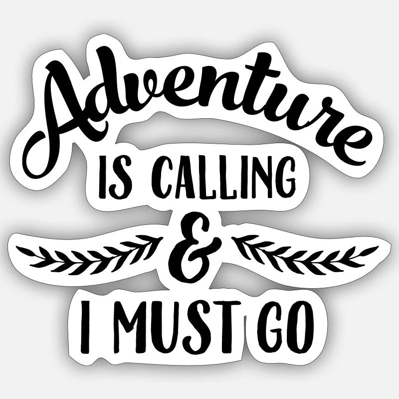 Adventure Is Calling - Sticker taille S (10 x 10 cm) - blanc mat