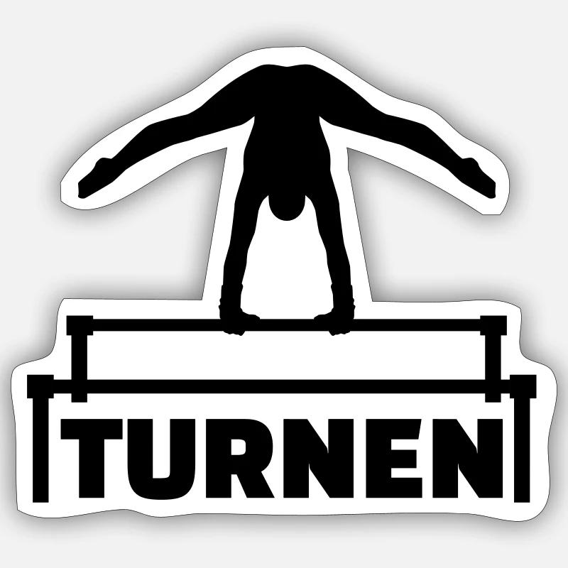 Turnen - Sticker Größe S (10 x 10 cm) - Mattweiß
