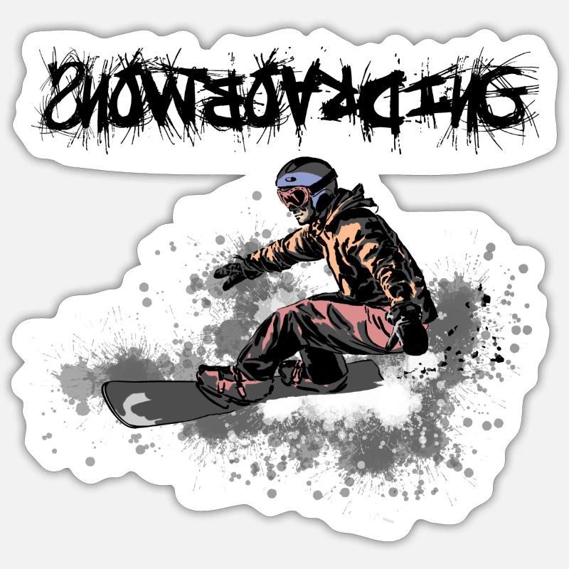 Snowboarding - Sticker Größe S (10 x 10 cm) - Mattweiß