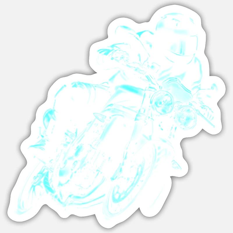 motorcycle - Sticker size S (10 x 10 cm) - white matte