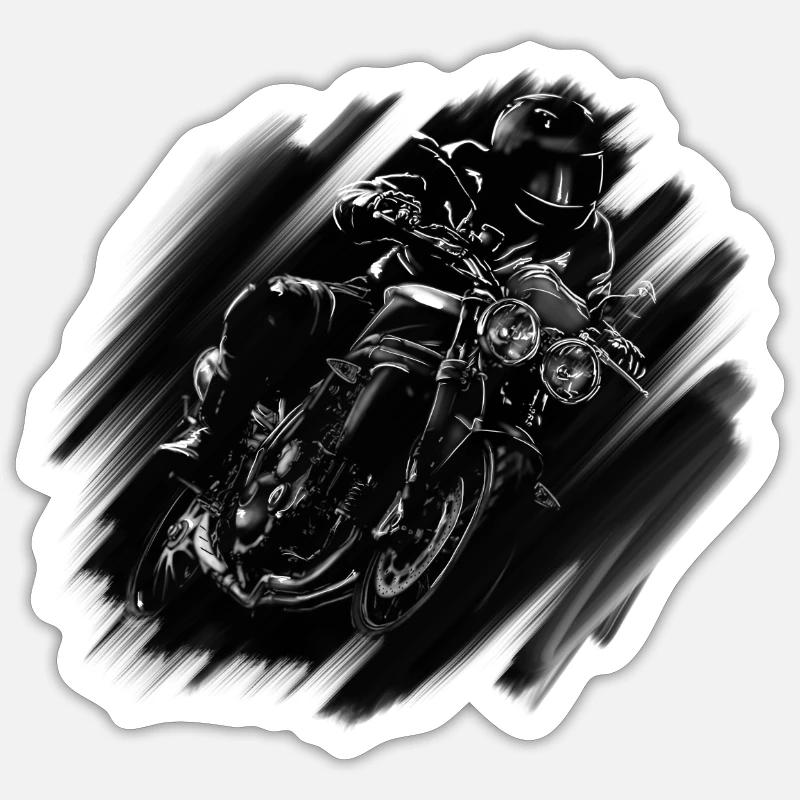 motorcycle - Sticker taille S (10 x 10 cm) - blanc mat