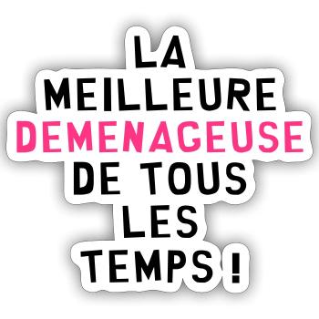 Déménageur / Déménagement / Déménager / Camion - Sticker taille S (10 x 10 cm) - blanc mat - Devant